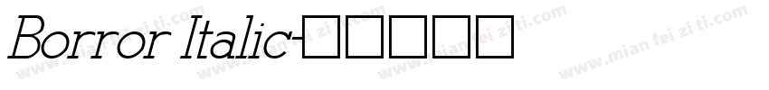 Borror Italic字体转换